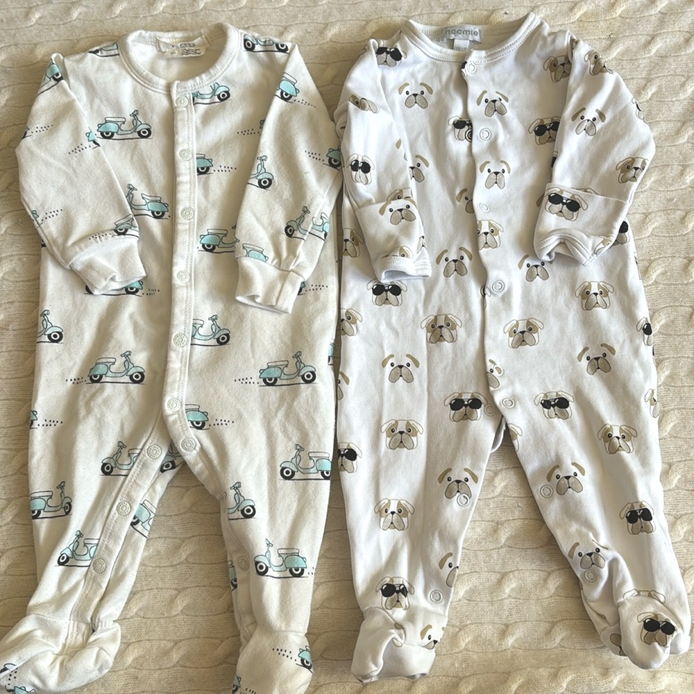 FIRSTS by Petite Lem, 0-3m baby onesie & NOOMIE, Pima Cotton 0-3m onesie